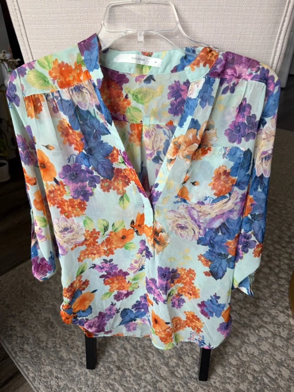 Spring Office Blouse Floral Bundle M Mixed Brands Fun2Fun Pleione Sienna Sky 5pc - Picture 5 of 14